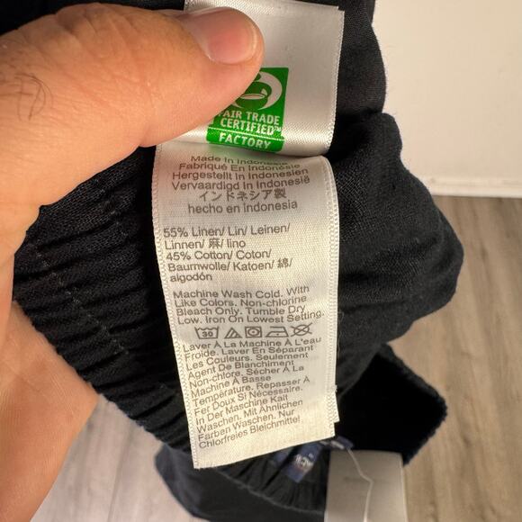 J Crew Linen Blend Slim Wide Leg Drawstring Pants US Women's 4 - Picture 5 of 6